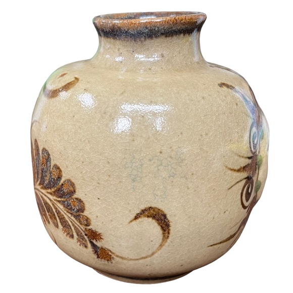 VTG Carlos Villanueva Signed Mexican Folk Art Pottery Tonala Sun Face Vase EUC - Picture 3 of 6